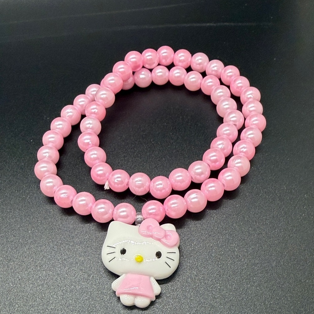 Hello Kitty Pink Beaded Jewelry Set for Kids - Picture 2 of 7